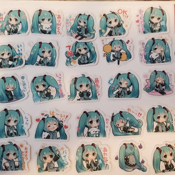 Chibi Miku Hatsune Stickers - Picture 1 of 4